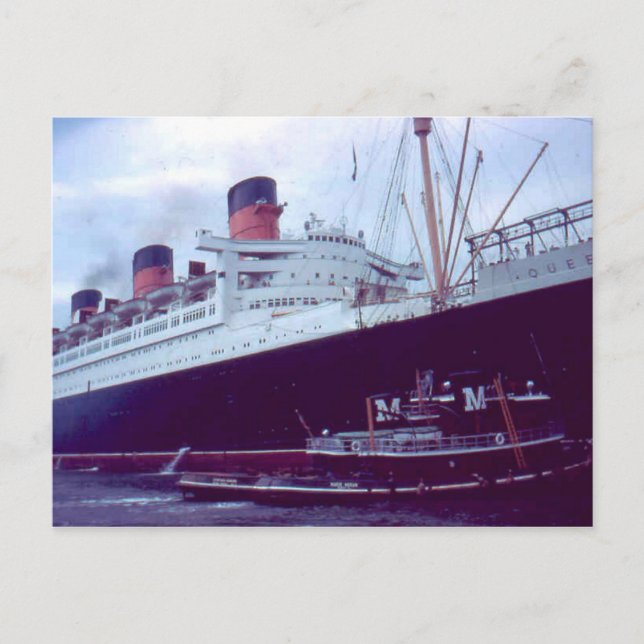 Die RMS Queen Mary Postcard Collection Postkarte (Vorderseite)