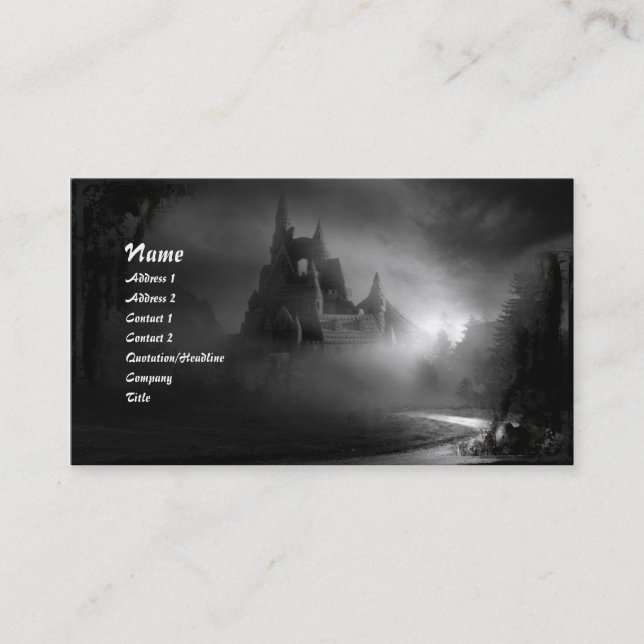 Die Road Zuhause Gothic Business Card Visitenkarte (Vorderseite)