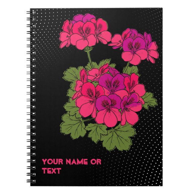 Die 'Robyn Hannah' Stellar Pelargonium Pop Art Notizblock (Vorderseite)