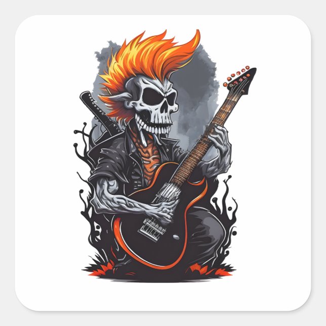Die Rock-Sticker und -Labels Quadratischer Aufkleber (Vorderseite)