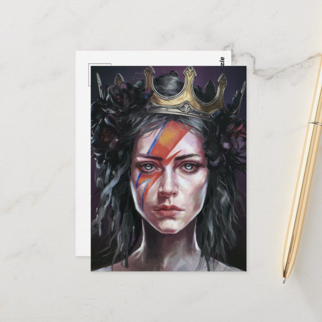 Die Rockstar-Prinzessin Postkarte (Vorderseite/Rückseite Beispiel)