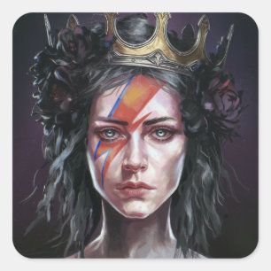 Die Rockstar-Prinzessin Quadratischer Aufkleber
