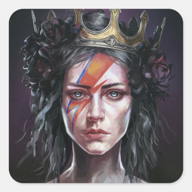 Die Rockstar-Prinzessin Quadratischer Aufkleber (Vorderseite)