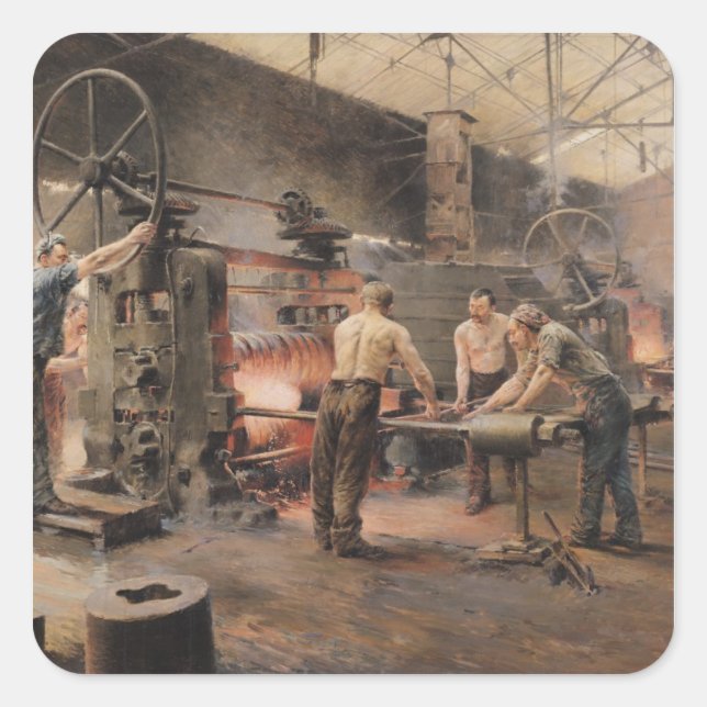 Die Rollmühle Quadratischer Aufkleber (Vorderseite)