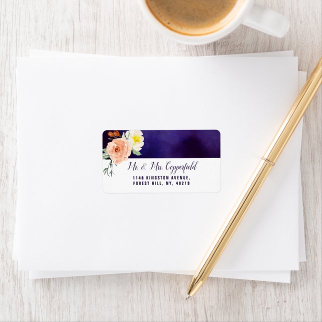 Die Romantik der blühenden Hochzeitskollektion Adressaufkleber (Insitu)