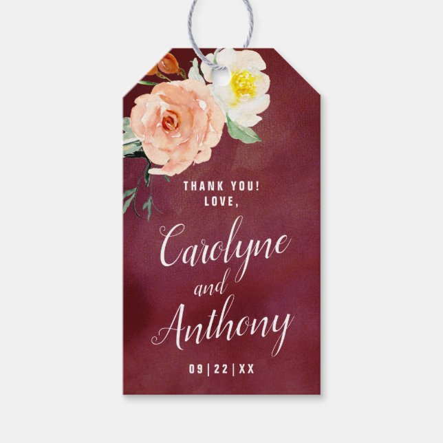 Die Romantik der blühenden Hochzeitskollektion Geschenkanhänger (Vorderseite)