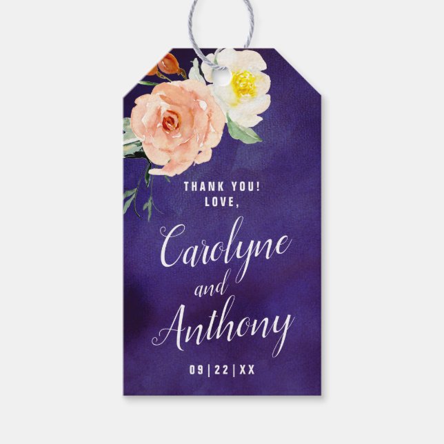 Die Romantik der blühenden Hochzeitskollektion Geschenkanhänger (Vorderseite)