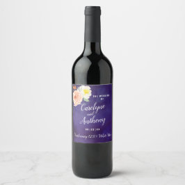 Die Romantik der blühenden Hochzeitskollektion Weinetikett