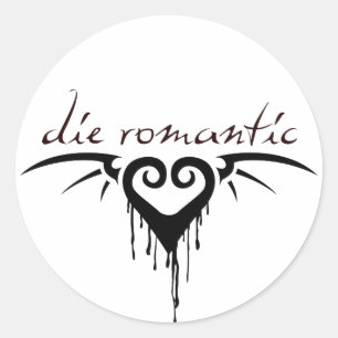 die romantisch runder aufkleber