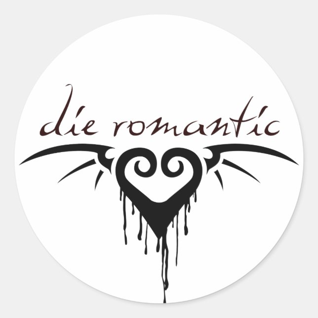 die romantisch runder aufkleber (Vorderseite)
