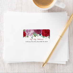 Die romantische Hochzeitskollektion der Blumen Adressaufkleber