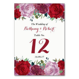 Die romantische Hochzeitskollektion der Blumen Tischnummer