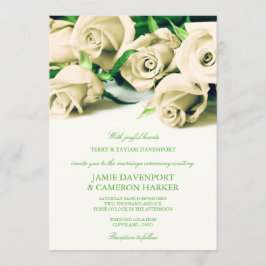 Die romantischen weißen Wedding Rosen laden ein Einladung