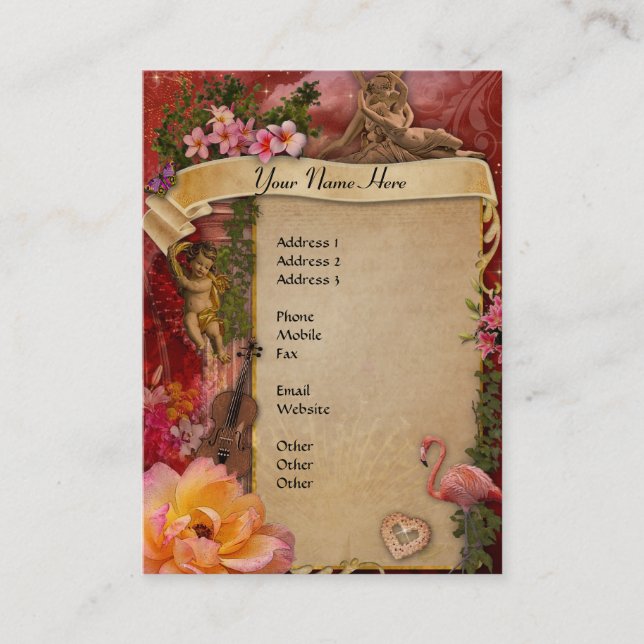 Die romantischste aller Zeiten Visitenkarte (Vorderseite)