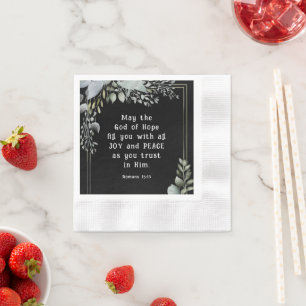 Die Römer 15:13 Gott der Hoffnung füllen Sie mit F Serviette