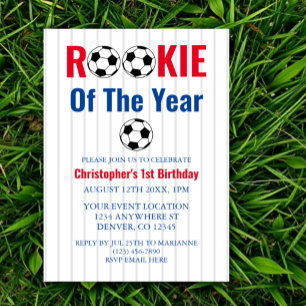 Die Rookie des Jahres Fußball 1. Geburtstag Einladung