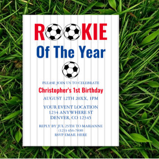 Die Rookie des Jahres Fußball 1. Geburtstag Einladung