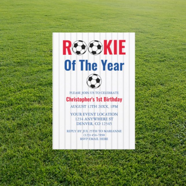 Die Rookie des Jahres Fußball 1. Geburtstag Einladung (Von Creator hochgeladen)