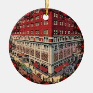 Die Roosevelt-Hotel-Vintage Weihnachtsverzierung Keramikornament