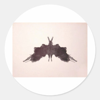 Die Rorschach-Prüffarbenplatte 5-Bat Moth Runder Aufkleber