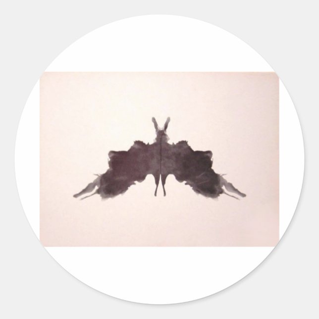 Die Rorschach-Prüffarbenplatte 5-Bat Moth Runder Aufkleber (Vorderseite)