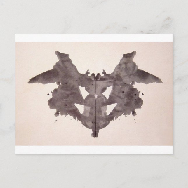 Die Rorschach-Prüfklotz-Platte 1 Bat, Moth Postkarte (Vorderseite)