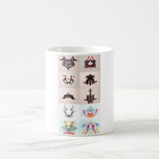 Die Rorschach Test-Tinte befleckt allen 10 Teller Kaffeetasse
