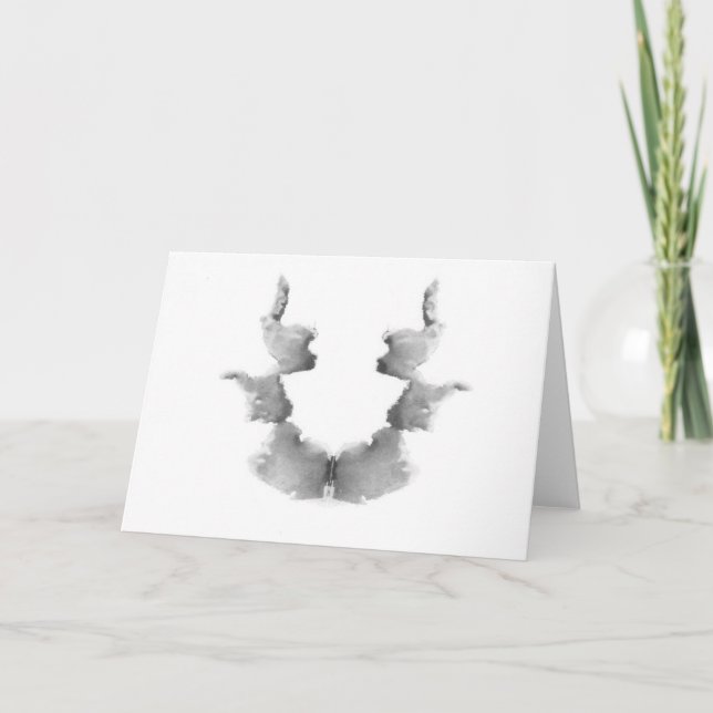 Die Rorschach Test-Tinte befleckt Kopf-Gesichter Karte (Vorderseite)