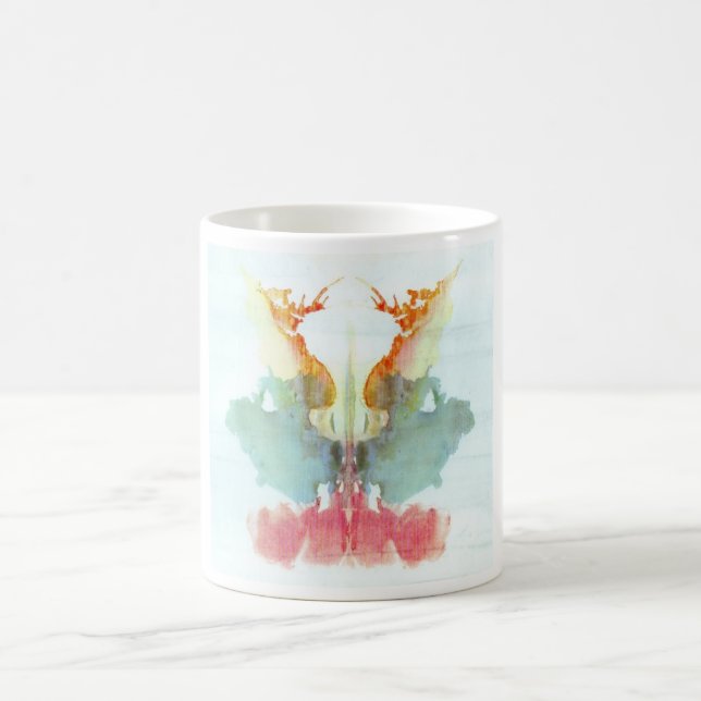Die Rorschach Test-Tinte befleckt Menschen der Kaffeetasse (Mittel)