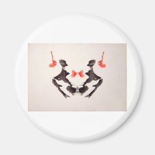 Die Rorschach Test-Tinte befleckt Platte 3 zwei Magnet