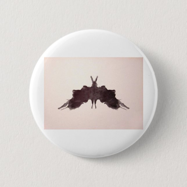 Die Rorschach Test-Tinte befleckt Schläger-Motte Button (Vorderseite)