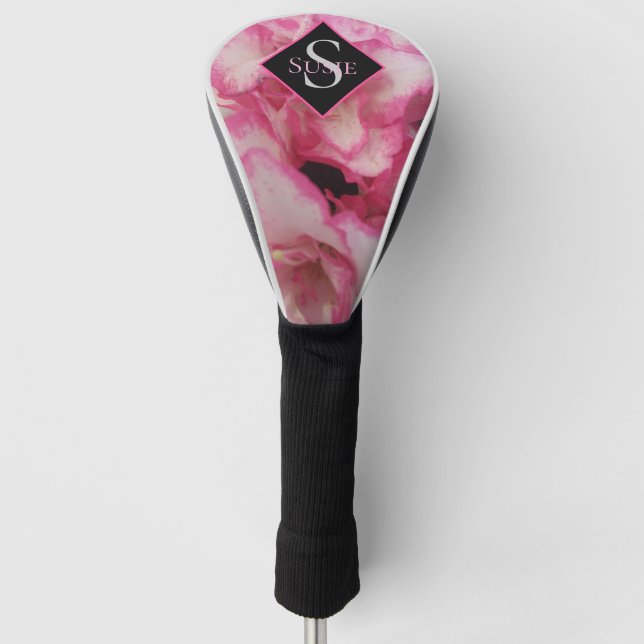 Die rosa Azaleen-Blumengolf-Kopf-Abdeckung der Golf Headcover (Vorderseite)