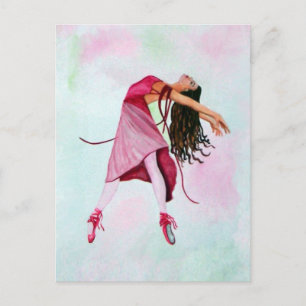 Die rosa Ballerina Postkarte