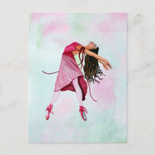 Die rosa Ballerina Postkarte (Vorderseite)