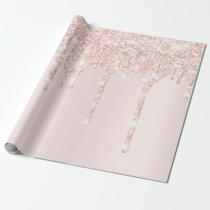 Die rosa Girly Rose erröten Geschenkpapier