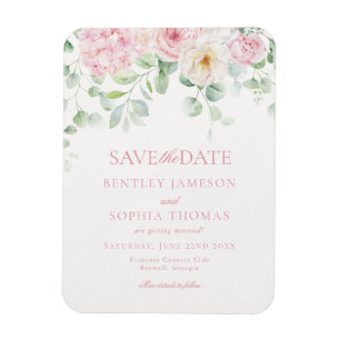 Die rosa Liebe ist in der Save the Date blumenblüt Magnet