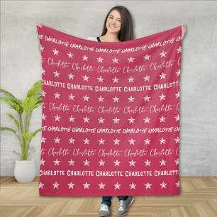 Die rosa Muster-Sterne des Mädchens Fleecedecke