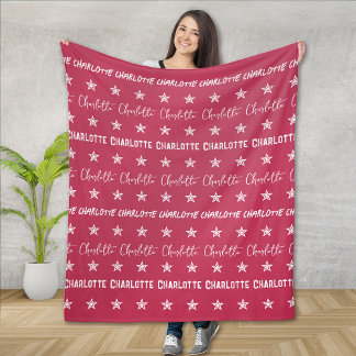 Die rosa Muster-Sterne des Mädchens Fleecedecke