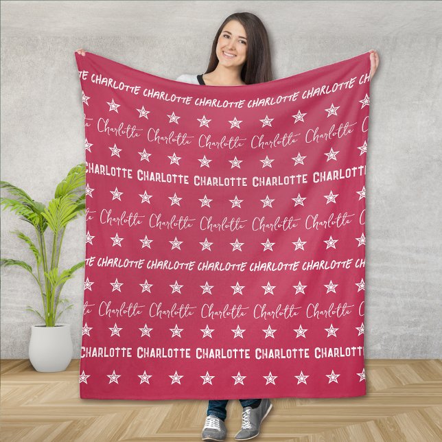 Die rosa Muster-Sterne des Mädchens Fleecedecke (Von Creator hochgeladen)