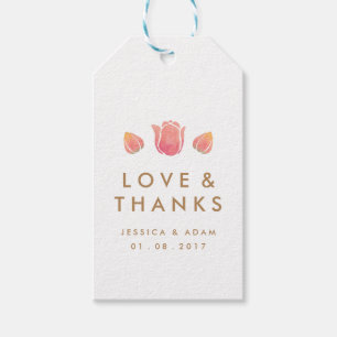 Die rosa Tulip Hochzeit Danke, dass du Gift-Tags b Geschenkanhänger
