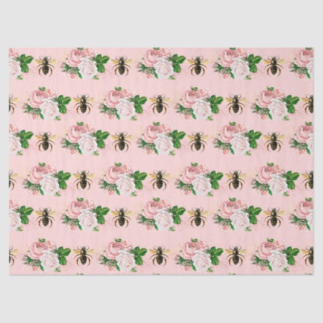 Die rosa und goldene Bienenreihe - Design 10 Seidenpapier (Vorderseite)