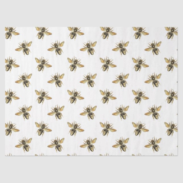 Die rosa und goldene Bienenreihe Design 11 Seidenpapier (Vorderseite)