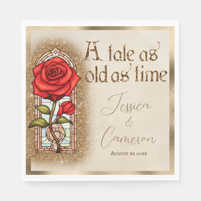 Die Rose aus Hartglas Schönheit und das Thema Best Serviette (Vorderseite)