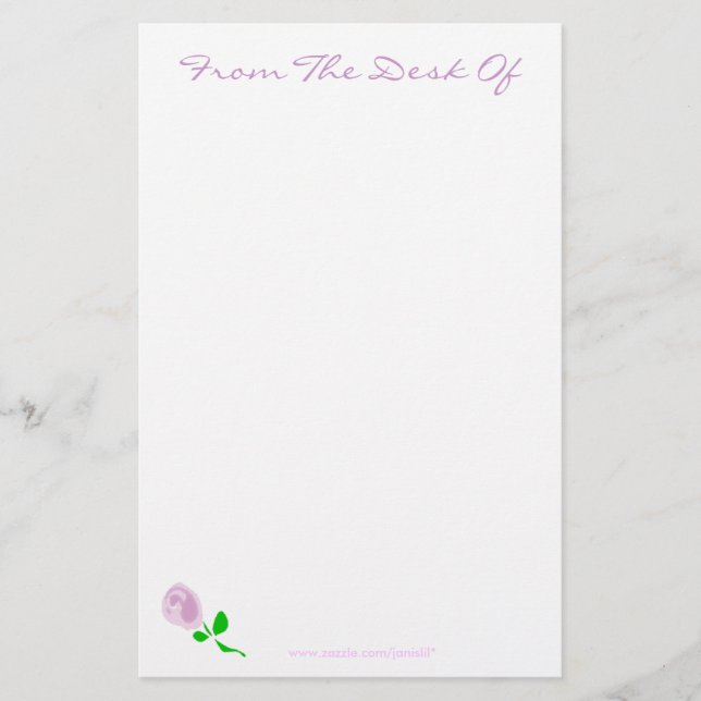 Die Rose Briefpapier (Vorderseite)