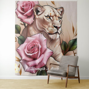 "Die Rose der Löwin" Wandteppich