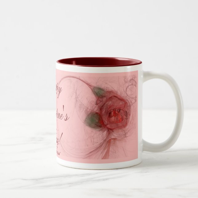 ~ die ROSE des VALENTINES auf Rosa Zweifarbige Tasse (Rechts)
