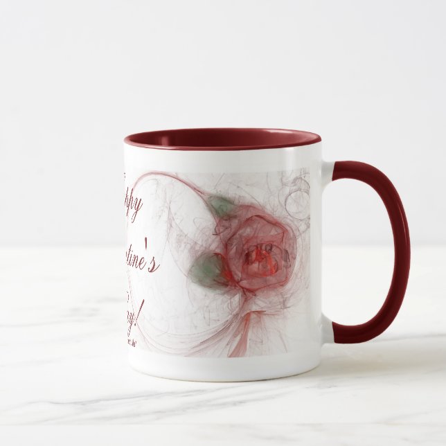 ~ die ROSE des VALENTINES auf Weiß Tasse (Rechts)