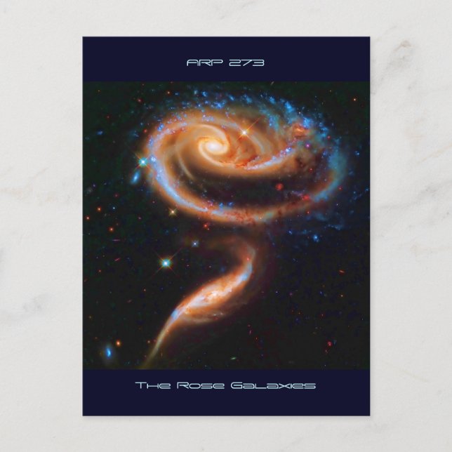 Die Rose Galaxien, Arp 273 Postkarte (Vorderseite)