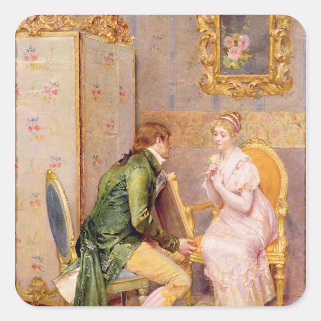 Die Rose Quadratischer Aufkleber (Vorderseite)