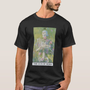 Die Rose Skeleton Tarot Card Blume Gothic Aesthe T-Shirt